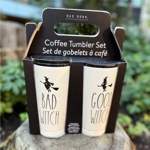🖤🧙🧙‍♀️ Rae Dunn ‘Bad Witch Good Witch’ Coffee Tumbler Gift Set NWT